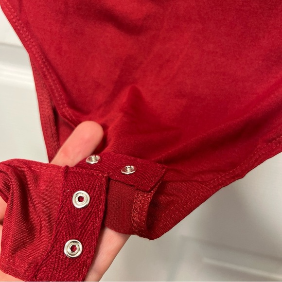 Love University Red Sequin Long Sleeve Bodysuit size Medium - Picture 4 of 9